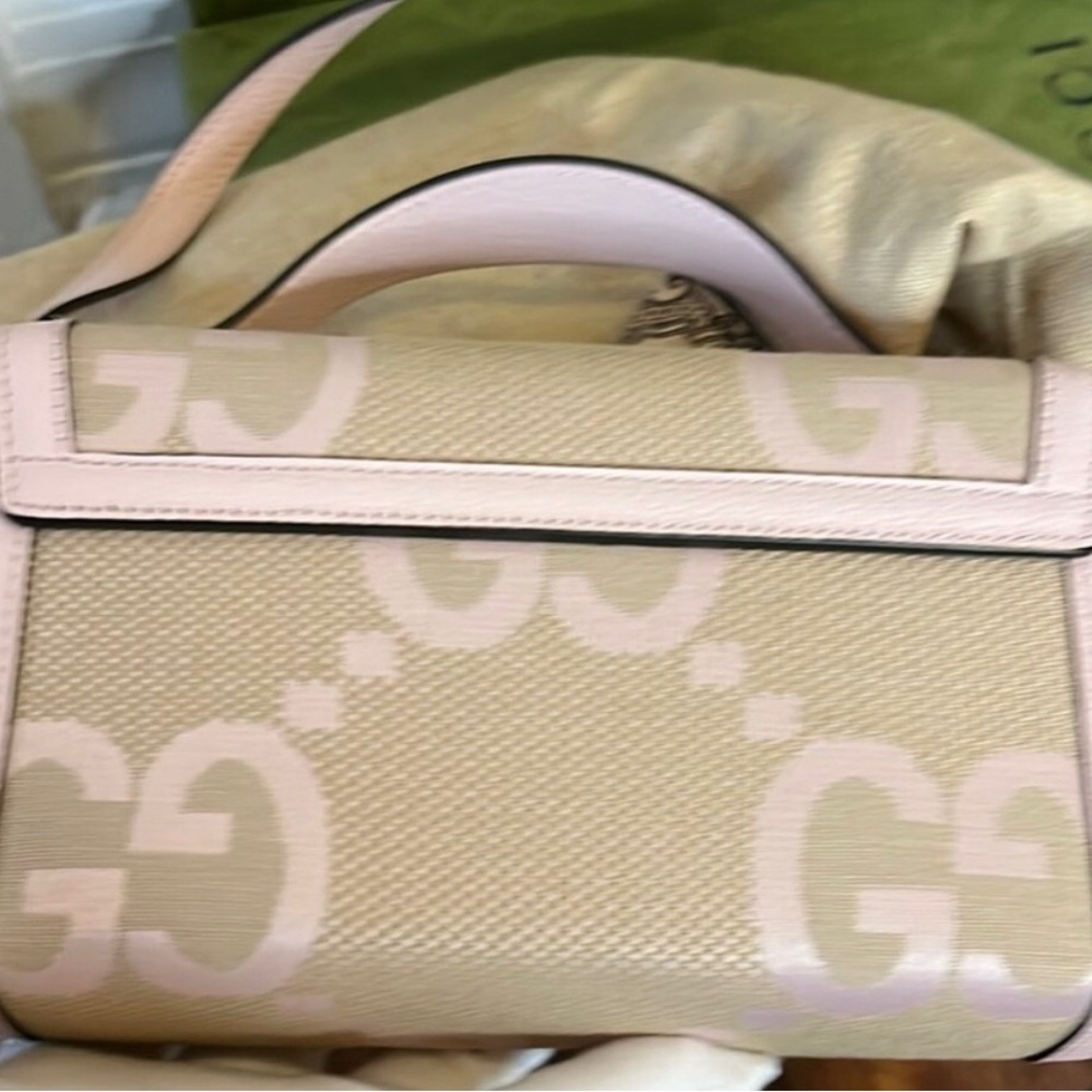 Gucci Pink and Tan Padlock Jumbo GG Mini Bag - Picture 7 of 7